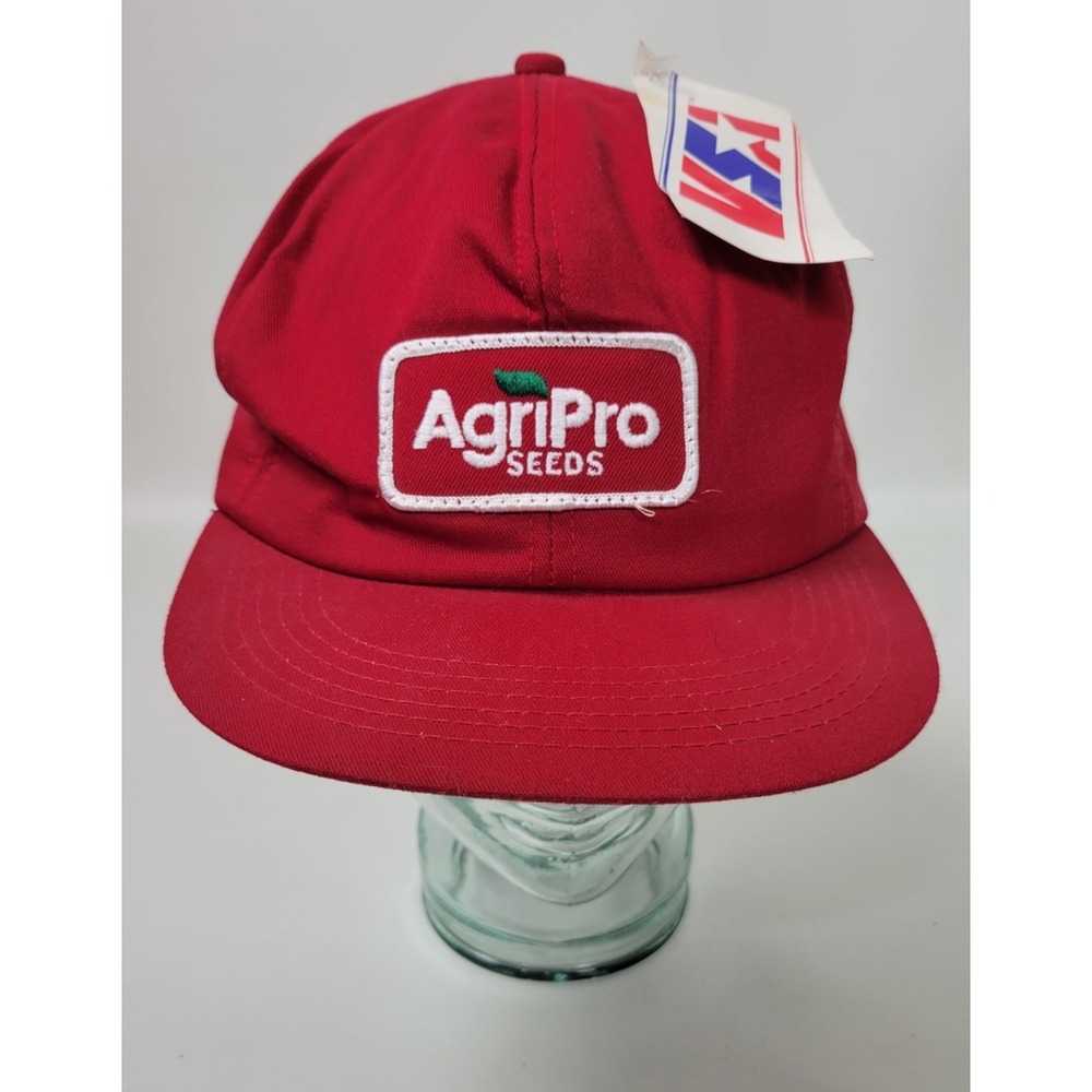 Vtg AgriPro Seeds K-Products VSA Adjustable Hat Cap Ear Flaps USA 6 7/8 - 7 1/2‎